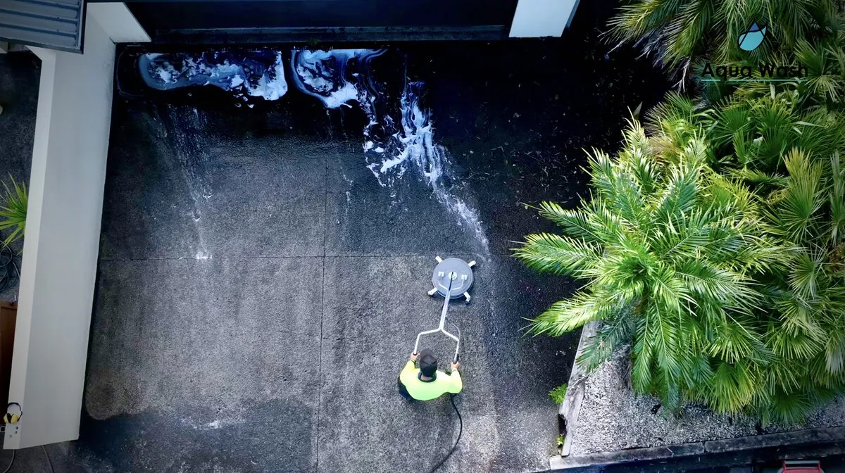 A driveway washed back to an even finish